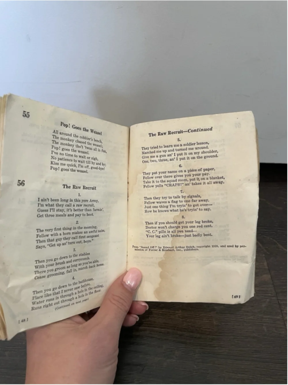 Vintage 1941 US Army Song Book WWII